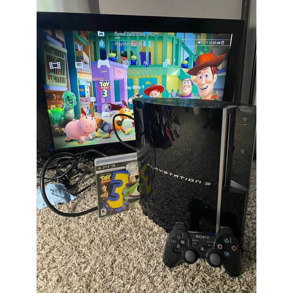 Sony Playstation 3 PS3 80GB System Fat 2USB + Controller + PlayStation Home